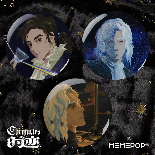 迷因水母牛顿吧唧MEMEPOP官方原创时迹系列双闪吧唧银葱镭射58mm