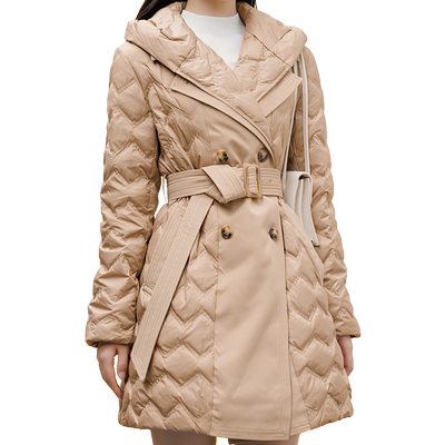 EAHCHANIE白鸭绒风衣式羽绒服