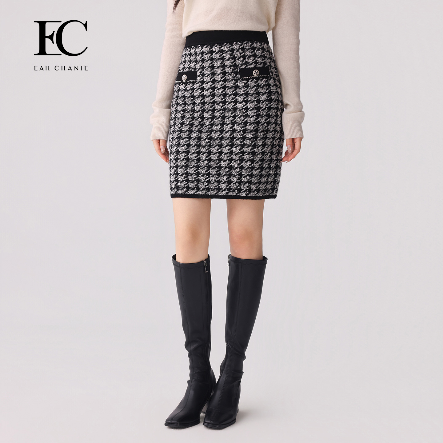 EAHCHANIE小香风包臀半身裙