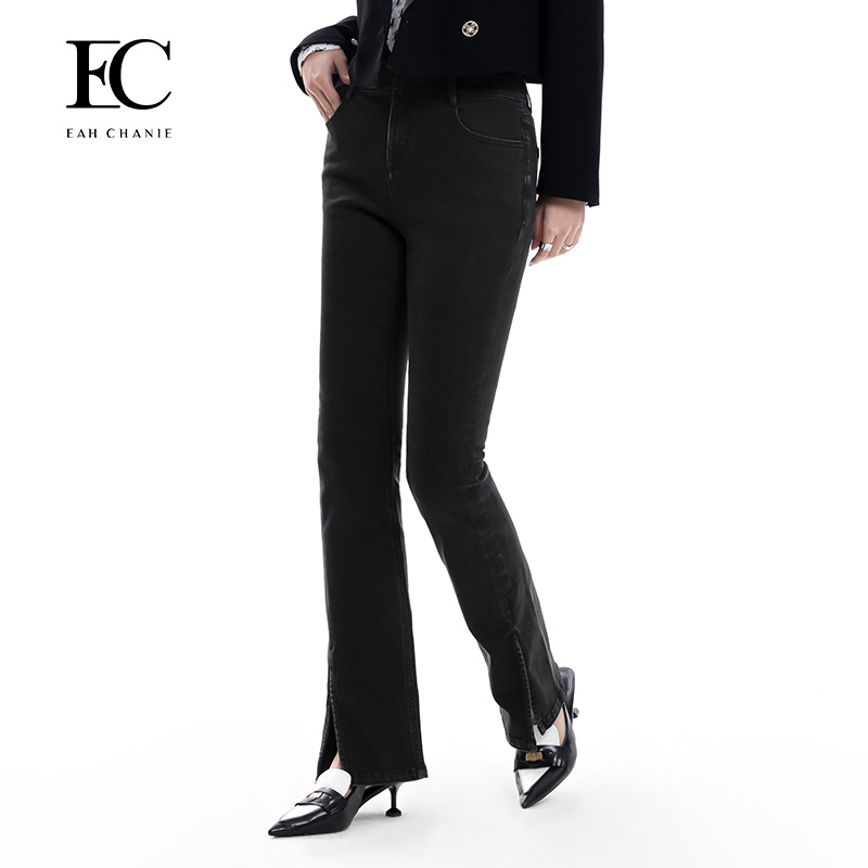 EAHCHANIE微喇长裤高腰高弹性