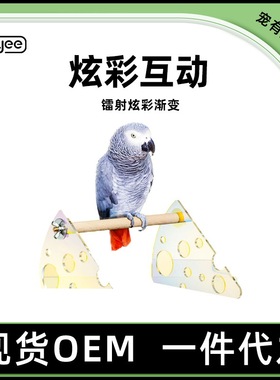 鹦鹉桌面站架炫彩文鸟牡丹玄凤站杆训练专用亚克力镭射站台ZOOLIN