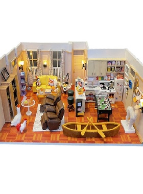 Lil Haven DIY 老友记乔伊钱德勒公寓娃娃屋木质手工拼装礼物
