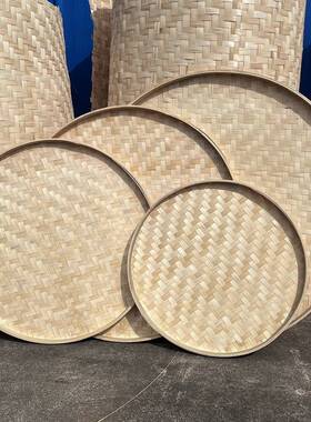 家用圆簸箕竹编竹筐农家幼儿园