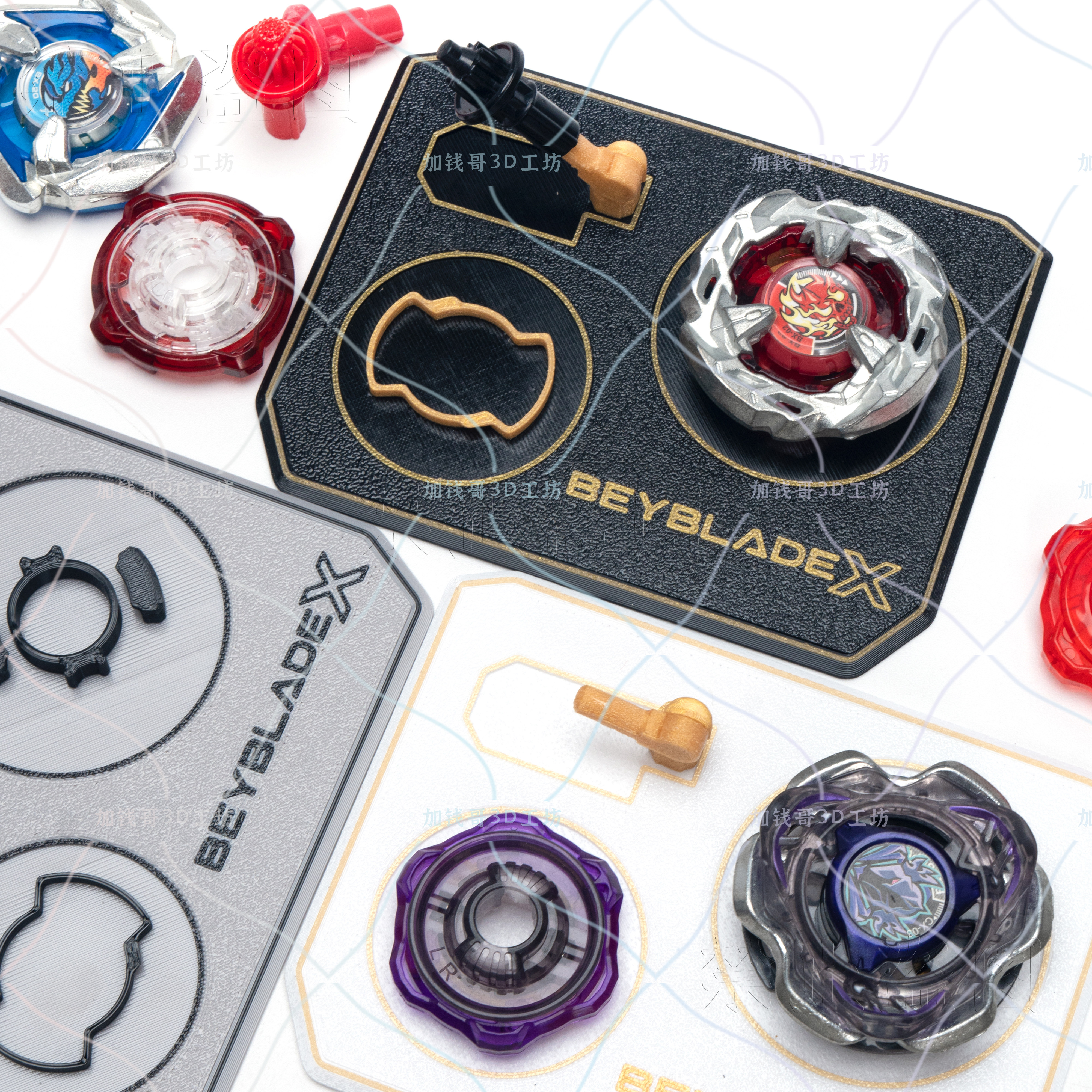 BeybladeX展示卡爆旋陀螺刀刃棘轮轴心卡座爆旋陀螺收藏专用卡盘
