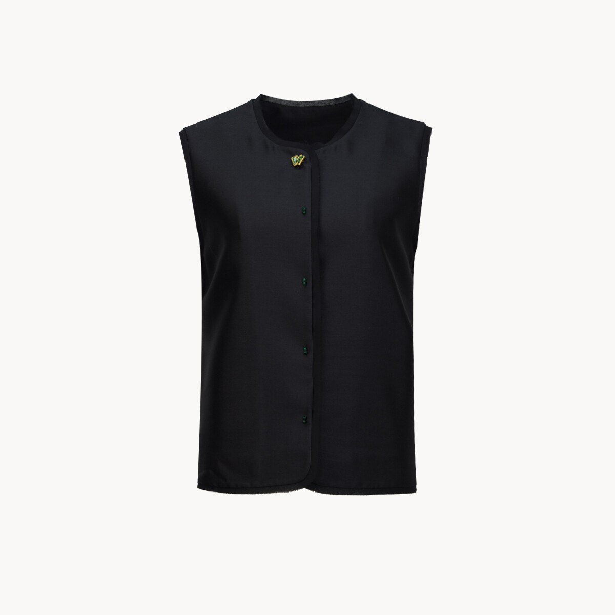 THE EASE 舒适派 丝羊毛马甲+半裙时尚套装 无袖休闲单排