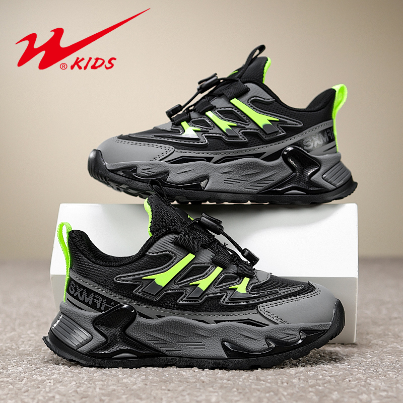 双星男童鞋子2025春秋款皮面防水儿童运动鞋中大童超轻防滑跑步鞋