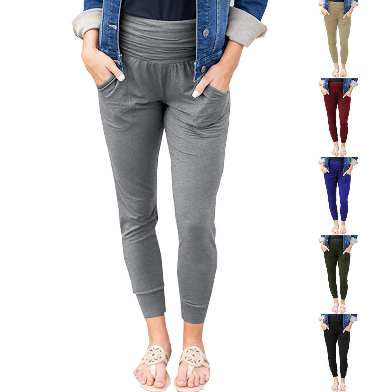 2023新款欧美休闲打底裤九分