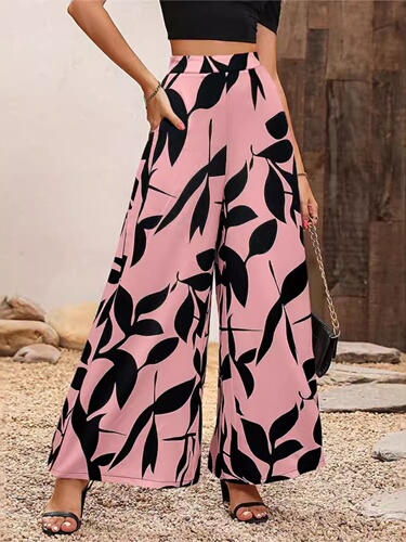 Chiffon style high waist wide leg pants chiffon style high waist wide leg pants women