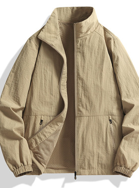 Waterproof jacket sport coat防水立领夹克男士休闲运动纯色外套