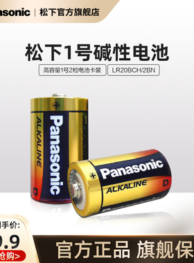松下1号大号D型LR20  2号C型碱性电池2节1.5V适用手电煤气灶热水器燃气灶专用