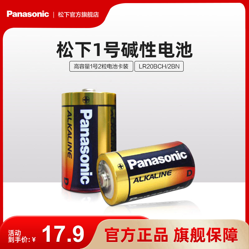 松下1号大号D型LR20  2号C型碱性电池2节1.5V适用手电煤气灶热水器燃气灶专用