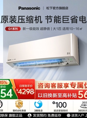 松下双排大一匹空调挂机家用新一级能效变频冷暖两用除菌LG9KQ10N