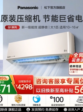 松下双排大一匹空调挂机家用新一级能效变频冷暖两用除菌LG9KQ10N