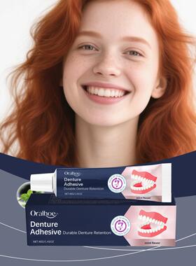 ORALHOE Denture Adhesive Securely holds dentures for a natur