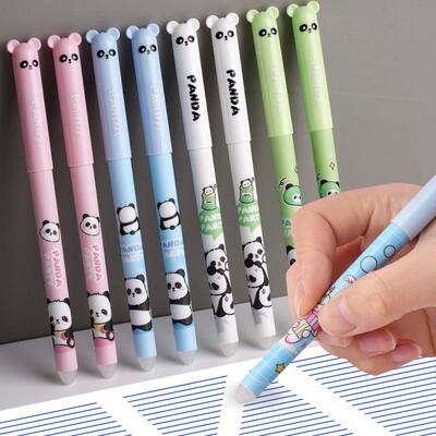 Cute Bear Erasable Pen 0.5mm Full Needle Tube Crystal Blue E