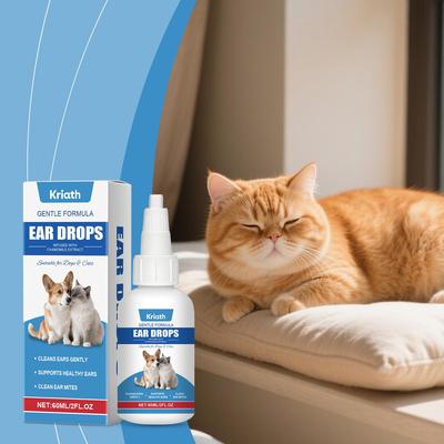 Kriath Pet Care Ear Drops - Universal for Cats and Dogs, Dai