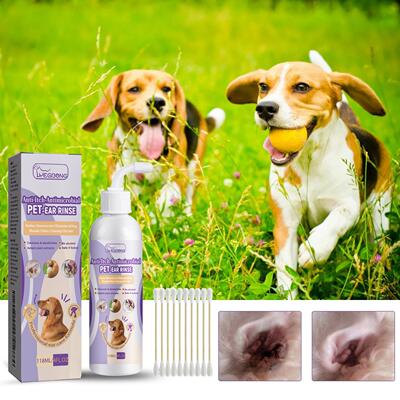 Yegbong Pet Ear Cleaning Liquid - For Cats and Dogs, Relieve