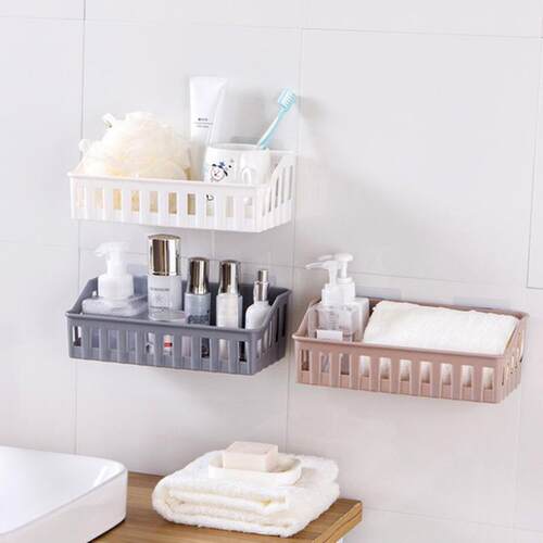 Free Shipping Invisible Hole Bathroom Storage Rack No-Drill