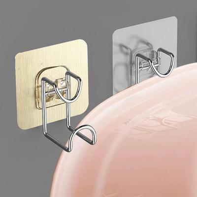 No-Drill Bathroom and Kitchen Wall-Mounted Basin Hooks, Trac