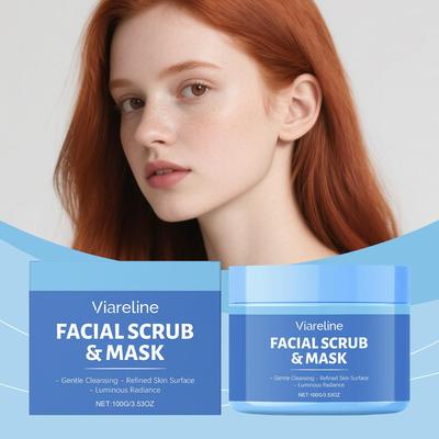 VIARELINE Facial Scrub - Cleanses, exfoliates, and removes e