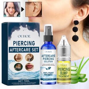 OUHOE Piercing Aftercare Kit - Gentle Cleaning and Care for