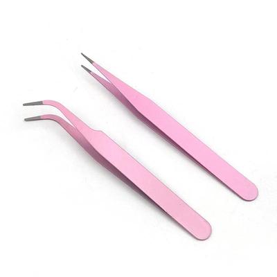 DIY Colorful Pointed Curved Tip Clips in Macaron Pink - Hand