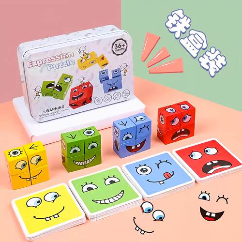 Face-Changing Magic Cube Building Blocks - Children's Spatia