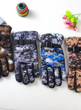 Men's Camouflage Gloves Winter Fleece Lined Thick Outdoor Cy