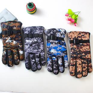 Gloves Winter Outdoor Thick Camouflage Lined Men Fleece