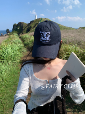 韩版可爱狗狗刺绣鸭舌帽ins复古百搭显白大头围棒球帽显脸小帽子