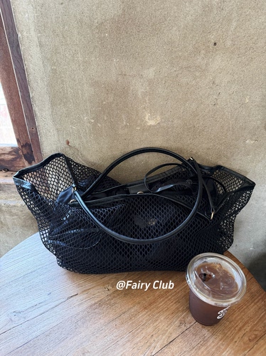 海边度假休闲百搭编织包大容量包小众设计单肩包镂空沙滩包托特包