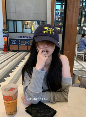 韩版立体刺绣棒球帽女蓝色显脸小撞色鸭舌帽子大头围透气遮阳帽女