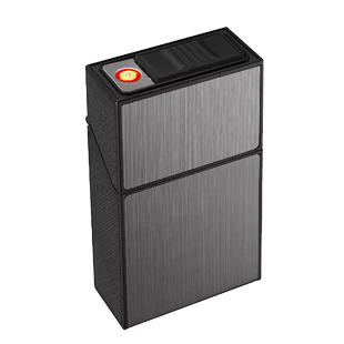 充电烟盒打火机一体防风20支装翻盖防潮创意烟套软硬整盒装香烟盒