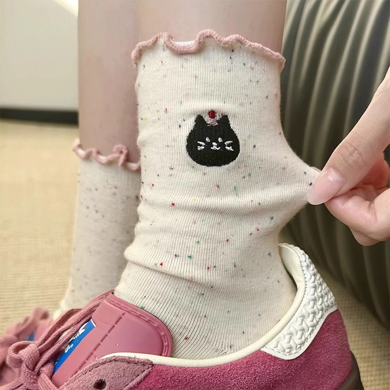 袜子女韩系ins风miu系穿搭中筒袜