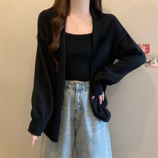 法式 毛衣外套女秋冬新款 气质温柔慵懒上衣 胖mm小清新软糯开衫 大码