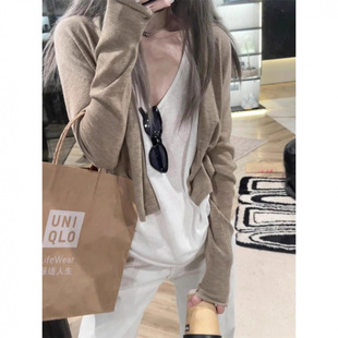 外搭女松弛感上衣 简约防晒罩衫 韩系慵懒休闲轻薄针织开衫 2025春季