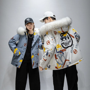 NASAUJNYA2023新款羽绒服情侣时尚外套青春流行男女同款羽绒上衣