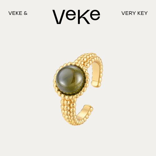 VEKE「清平调」戒指女轻奢复古精致简约百搭指环SR10427G