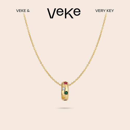 veke锆石锁骨链女项链吊坠