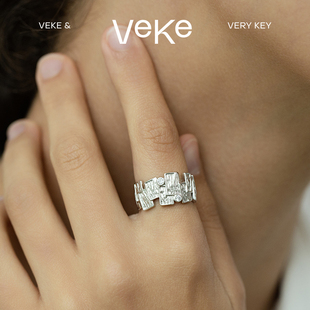 指环 新品 VEKE「几何」不规则戒指轻奢高级设计感宽版