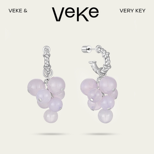 VEKE「葡萄藤」甜美轻奢复古个性圆珠耳环SE18399B