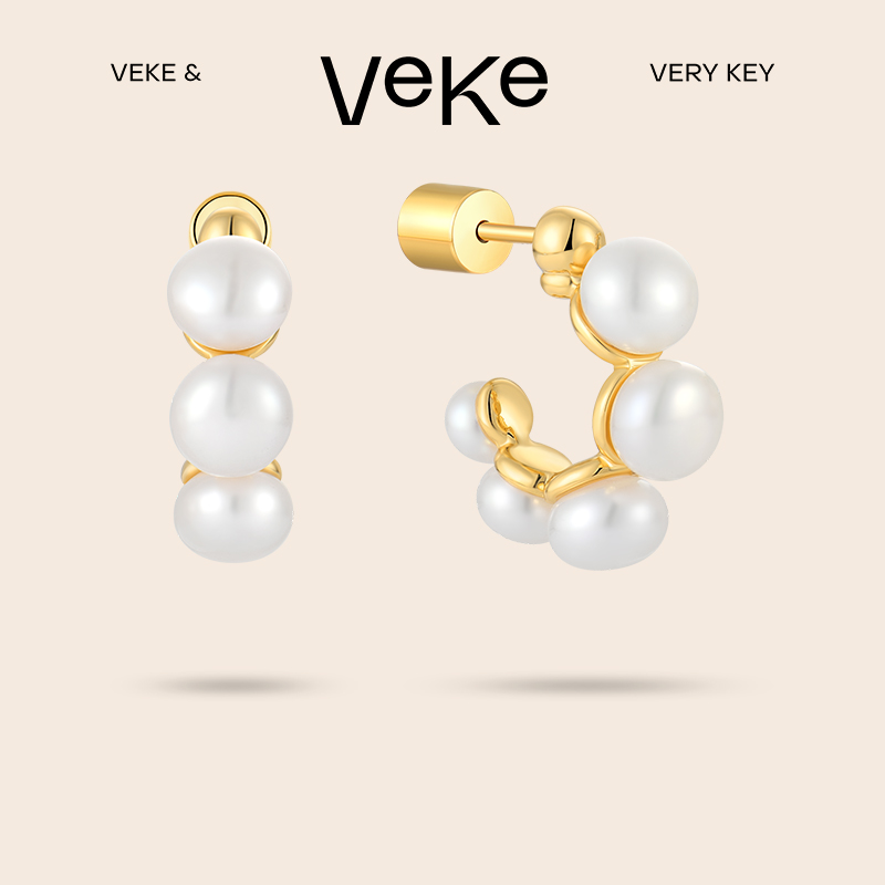 VEKE高级小众设计感925银女耳饰