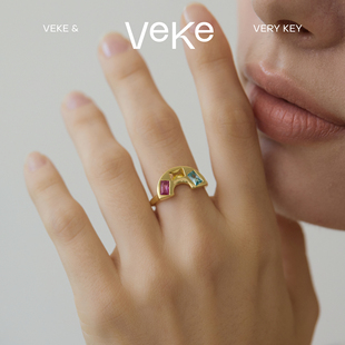 VEKE「质数」复古轻奢简约戒指时尚高级感指环女SR17818A