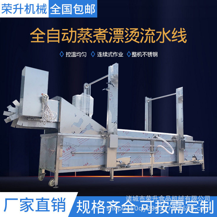 荣升预煮漂烫机 鱿鱼圈漂烫机 连续式小黄鱼预煮漂烫设备
