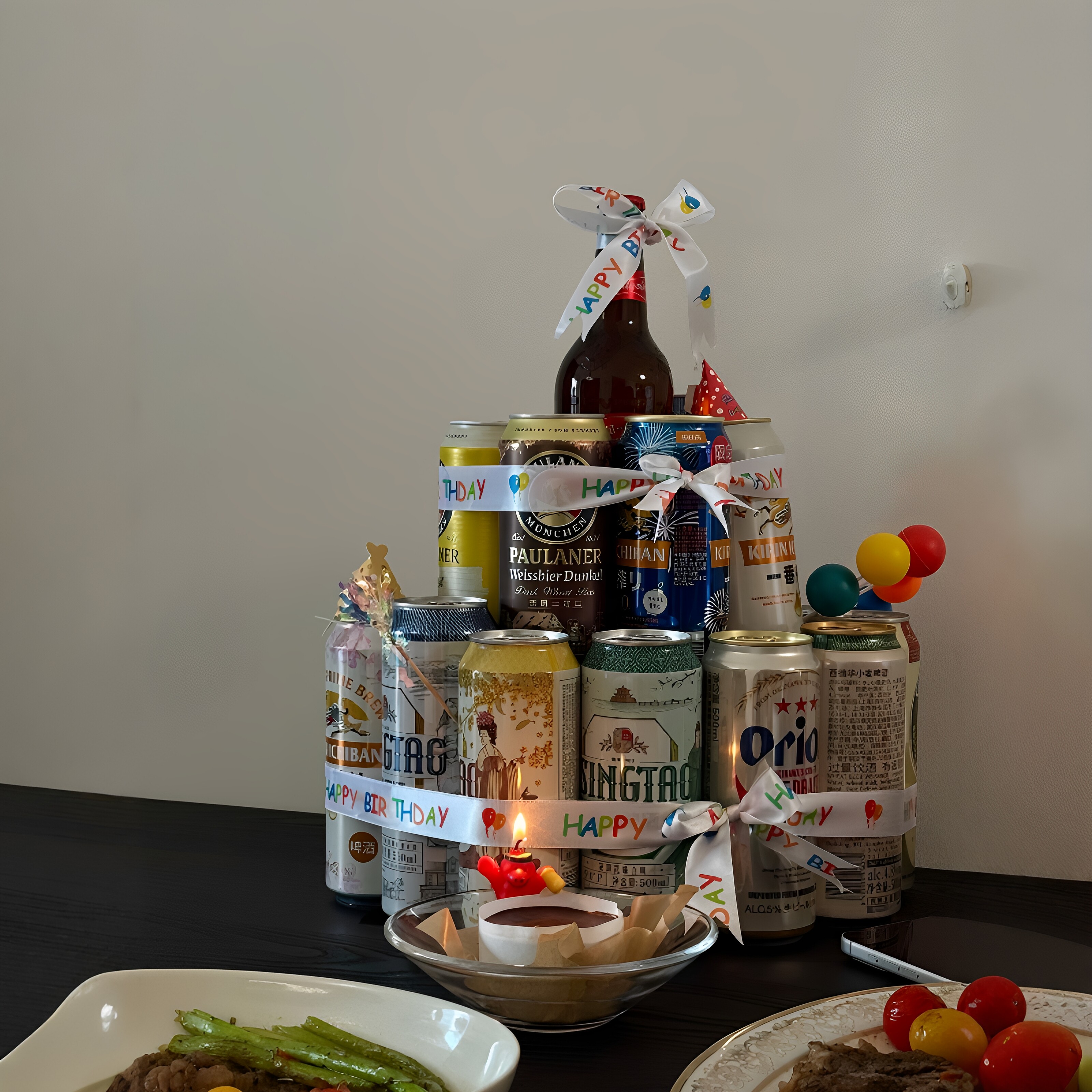 啤机蛋糕diy材料装饰丝带啤酒塔生日礼物实用惊喜送老公男生朋友
