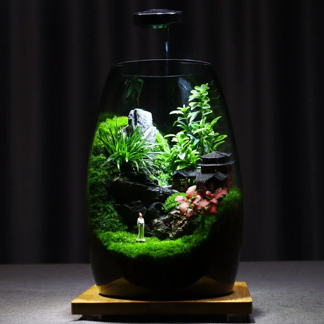 【依山居】苔藓微景观中式生态造景创意桌面绿植成品盆景高端摆件