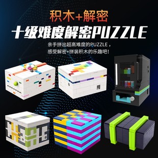 Puzzle十级难度解密盒子积木小学生智力益智鲁班锁孔明锁烧脑玩具