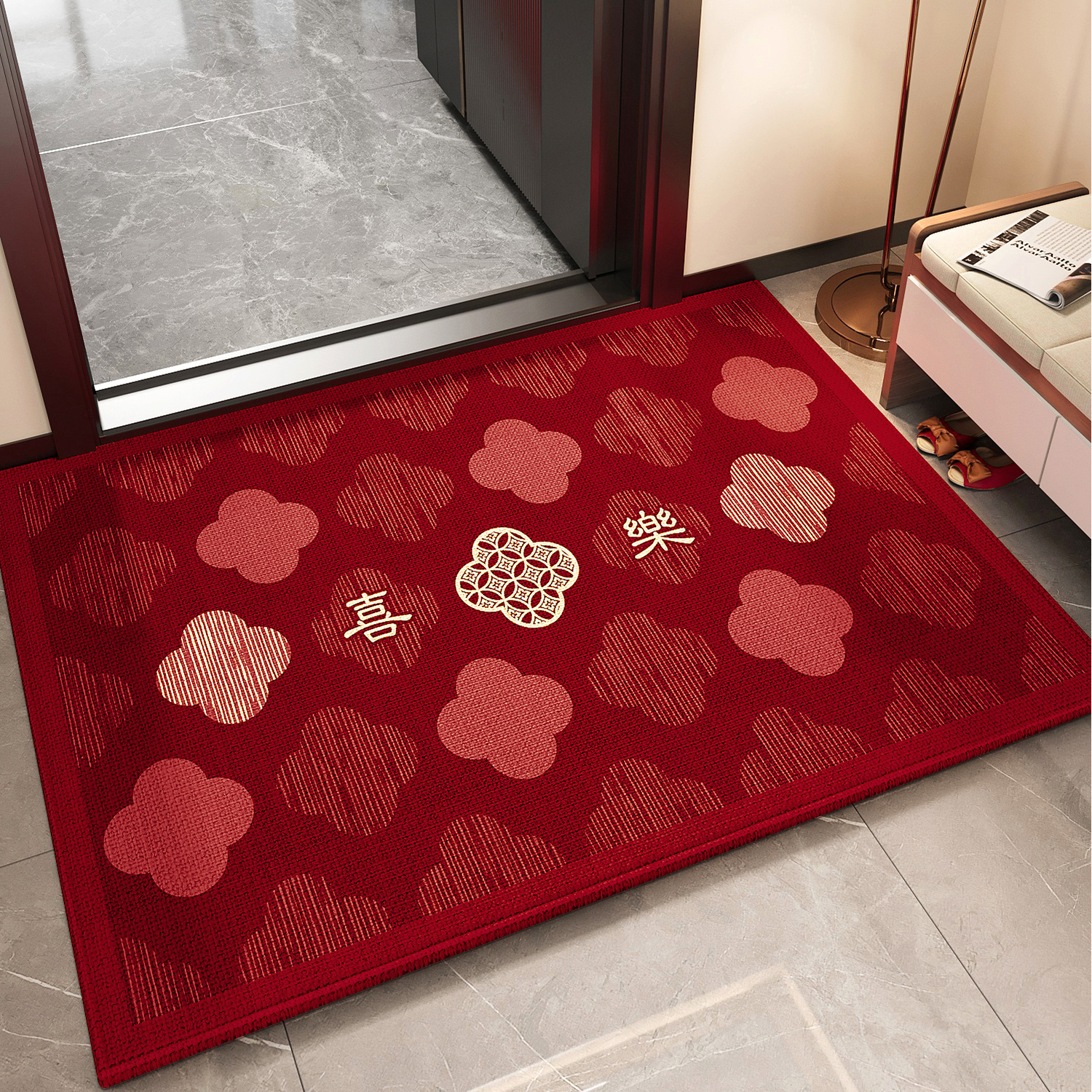 新款入户门垫喜庆地毯防滑脚踏垫