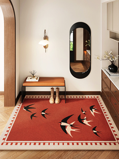 红色入口门地板垫，可访问的豪华，简单，现代，节日门垫，入口门