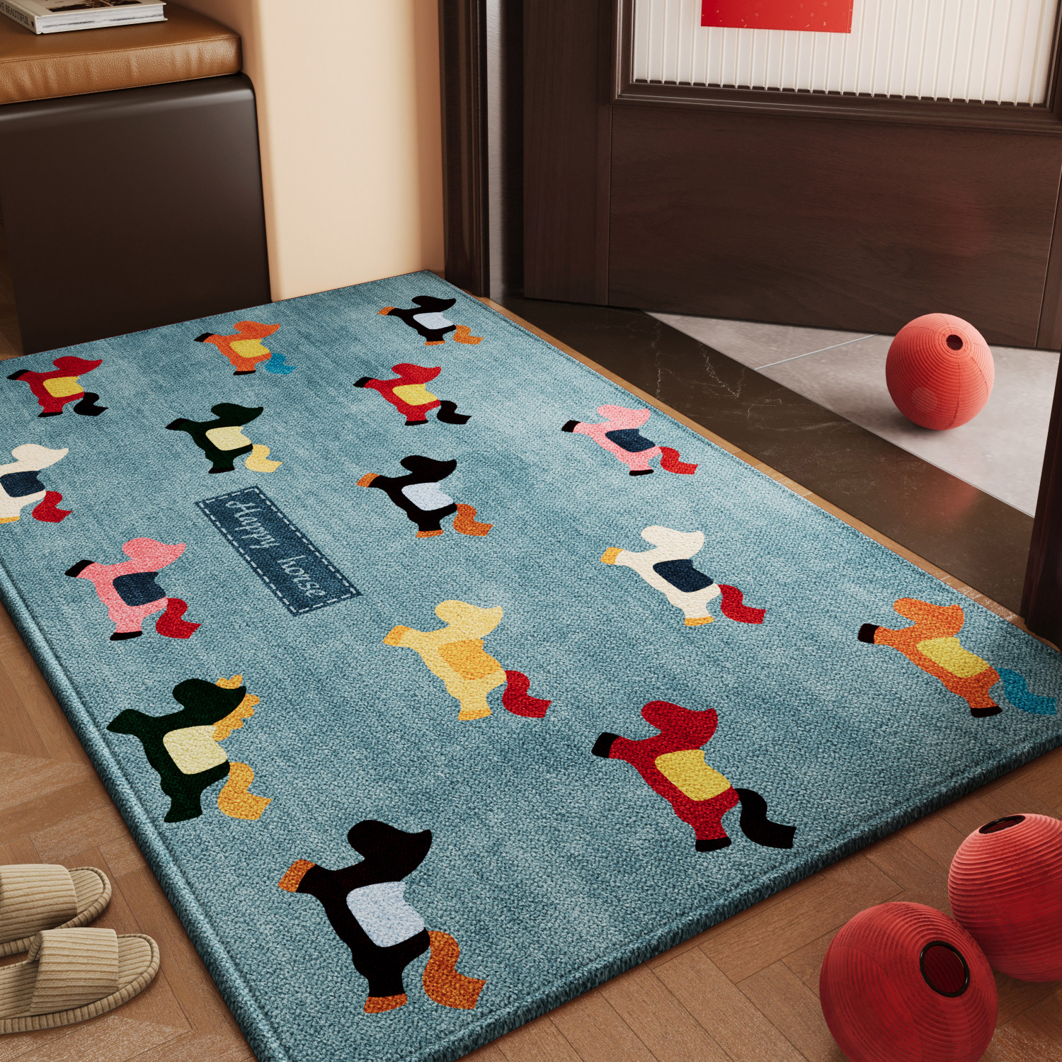 2026新款入户门地垫马年卡通门垫玄关防滑脚垫耐脏家用可裁剪地毯,居家布艺,入户地垫,淘宝优惠券,粉丝福利购,淘宝优惠卷